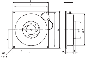 Настенный вентилятор KVFU 200 B EC