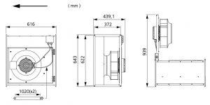 Канальный вентилятор RKB 600х350 E3 EC-y1