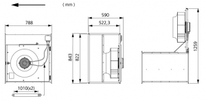 Канальный вентилятор RKB 800х500 D3 EC-y1